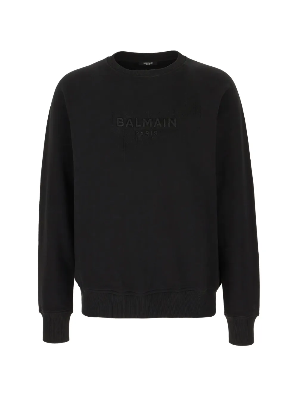 Balmain logo-embroidered cotton sweatshirt - Nero