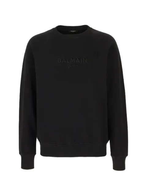 Balmain logo-embroidered cotton sweatshirt