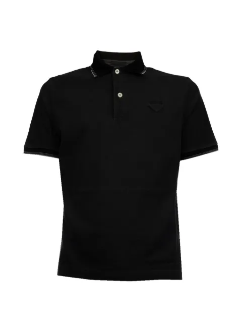 Prada logo-patch short-sleeve polo shirt