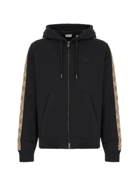 Burberry Check-stripe zip-up hoodie