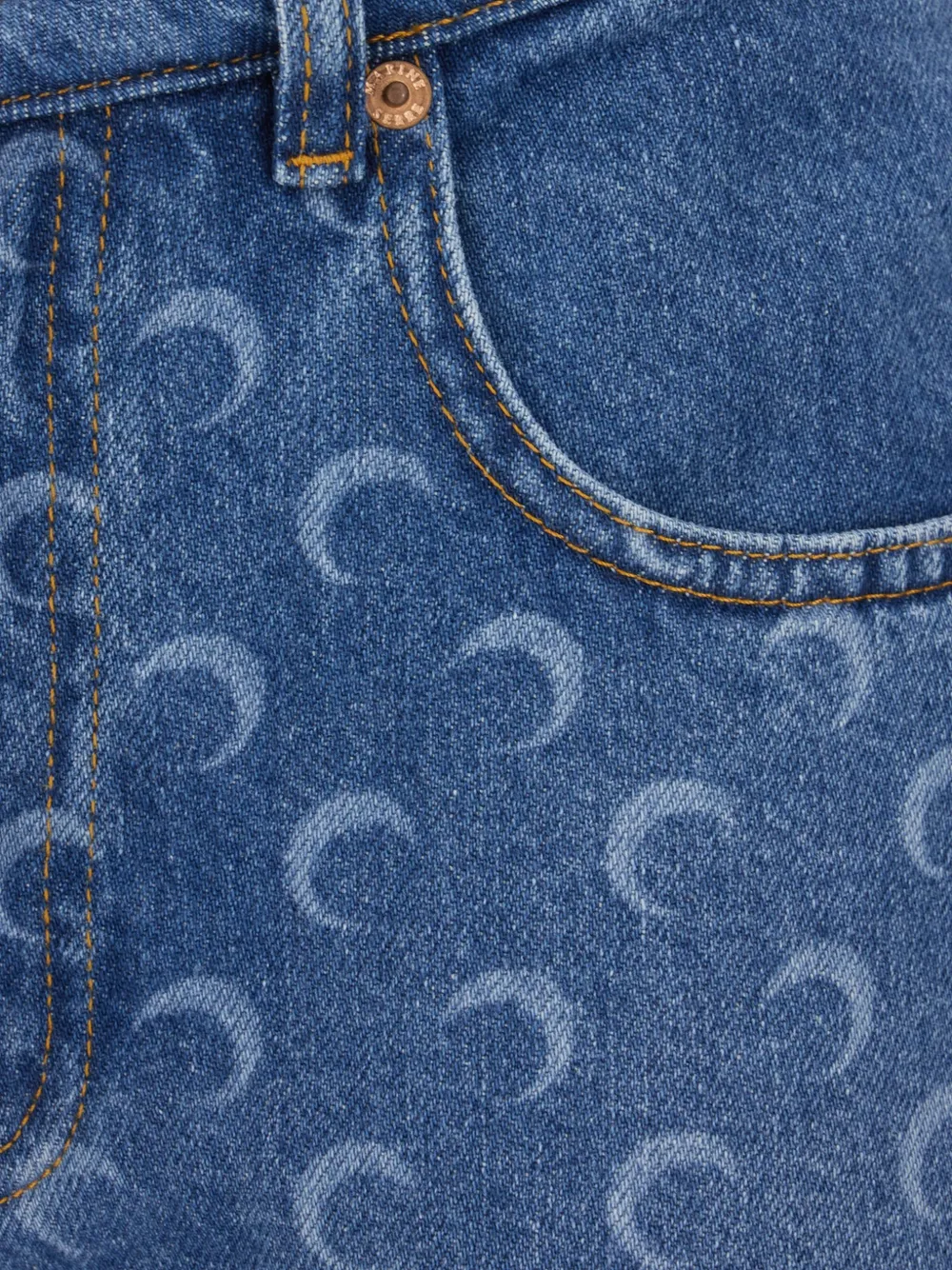 Marine Serre Jeans met maanprint Blauw
