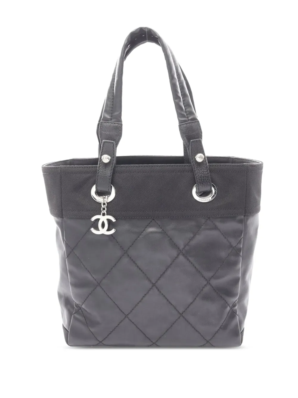 CHANEL Pre-Owned Borsa tote Paris Biarritz piccola in tela cerata trapuntata 2006-2008 - Nero