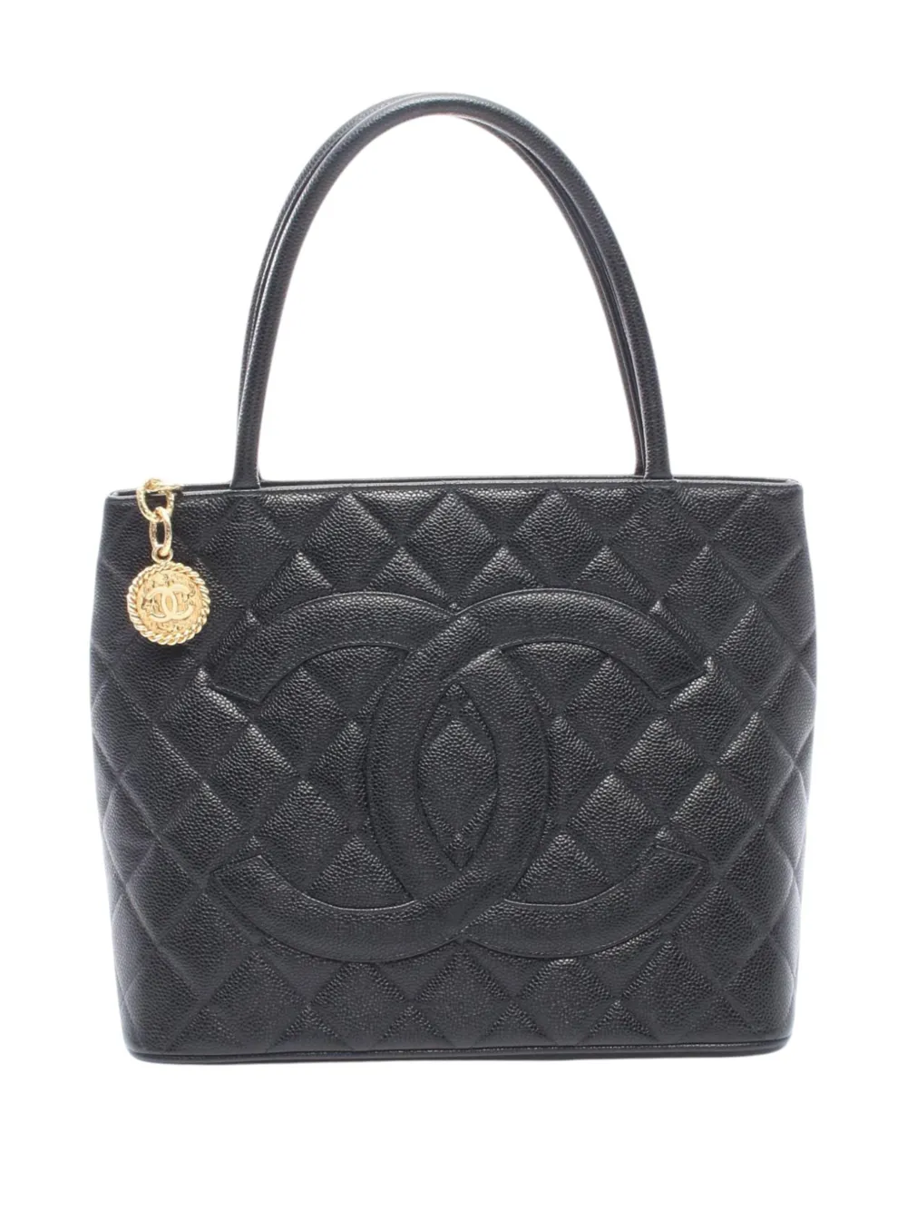 CHANEL Pre-Owned 2002-2003 Caviar Medallion tote bag - Black