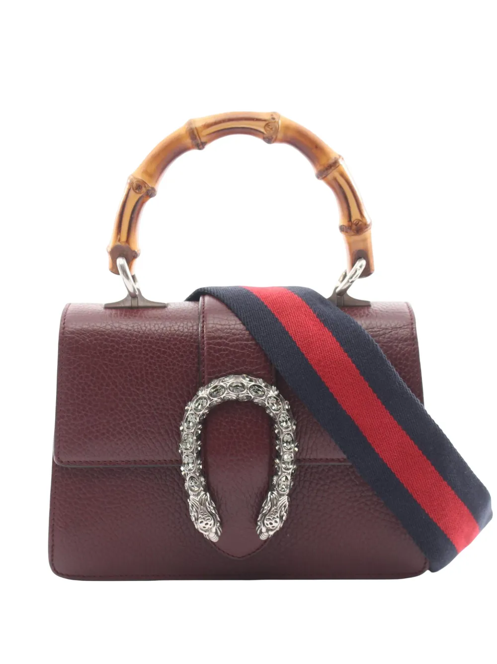 Gucci Pre-Owned Borsa a tracolla Dionysus mini in pelle e bambù con decorazione Web 2016-2026 - Rosso