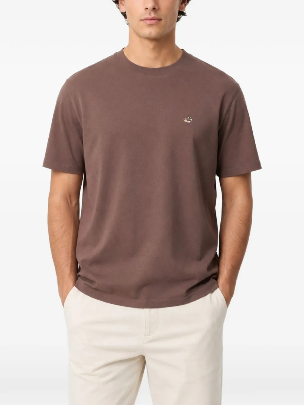 Edmmond Studios T-shirt met eendenpatch Bruin