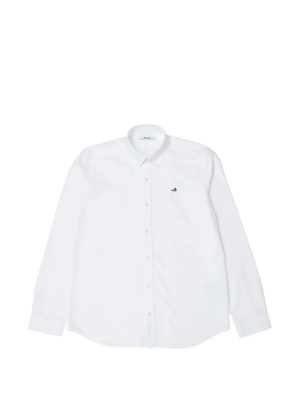 Edmmond Studios Duck Oxford Embroidered-logo Shirt In White