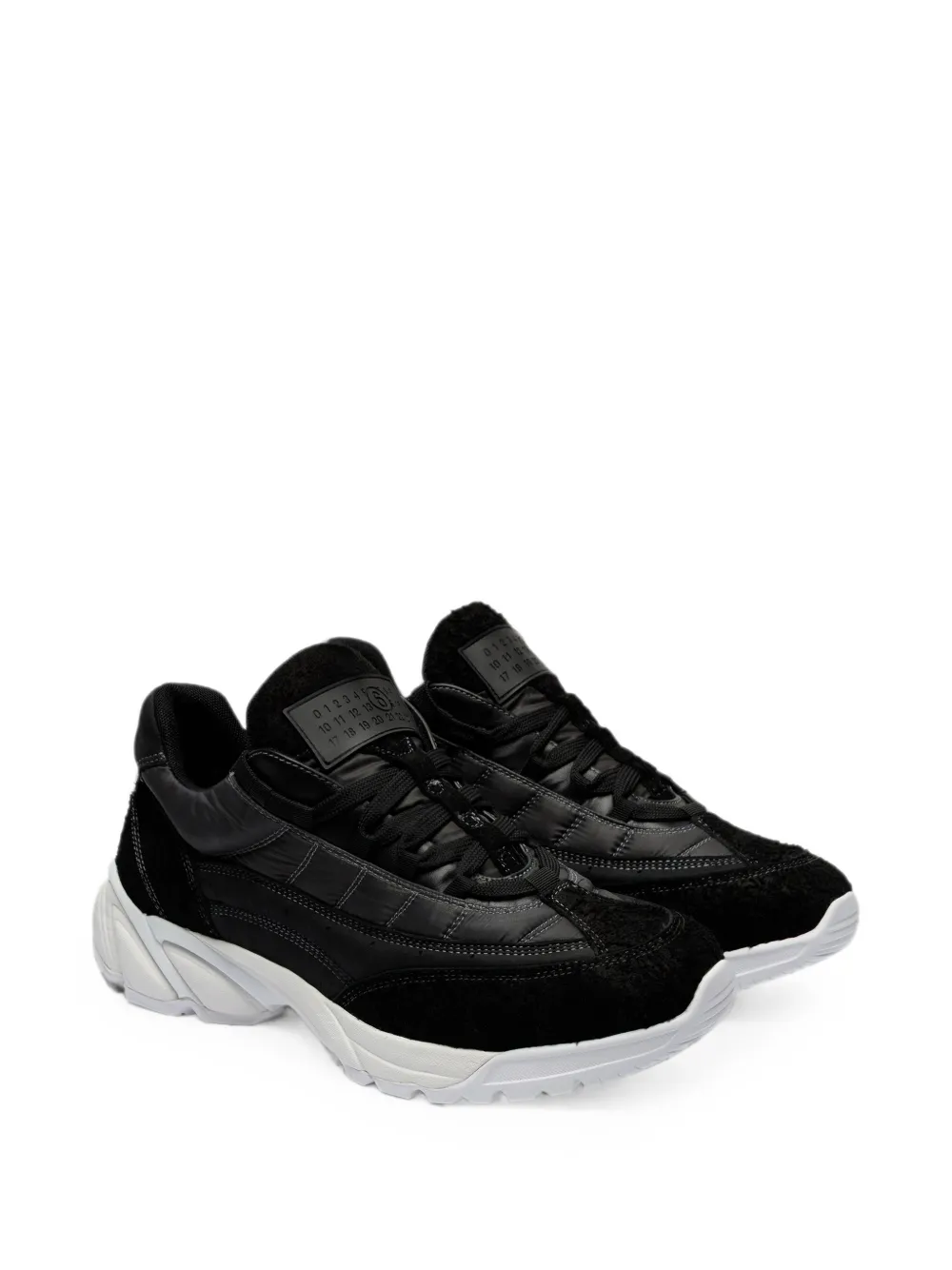 MM6 Maison Margiela panelled chunky low-top sneakers Zwart