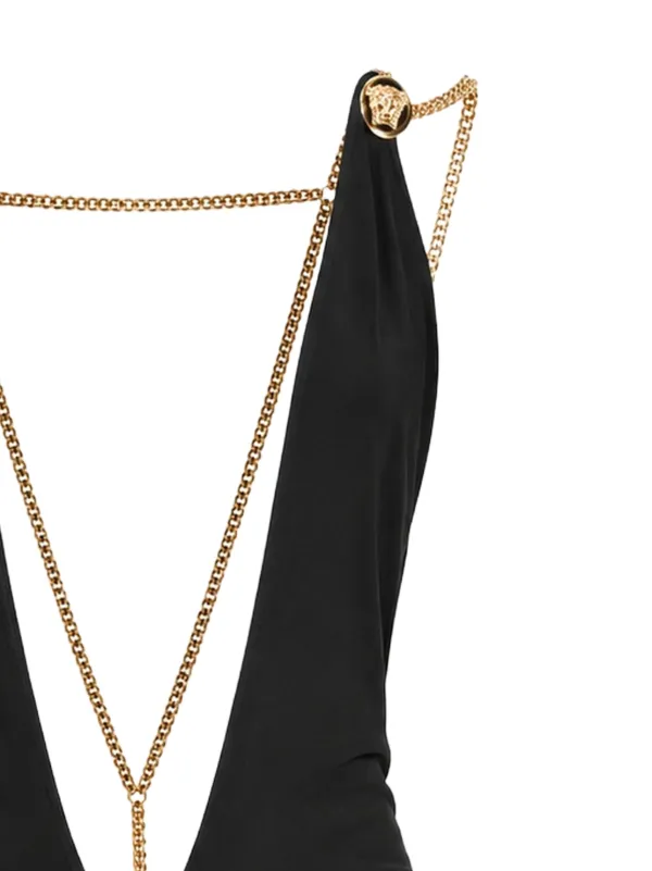 black and gold chain dress DSQUARED2 Asymmetric chain-detail | Fashion Color:Ivory/ivory MK012889E9X Black Girl Strapless Black Step into regal elegance