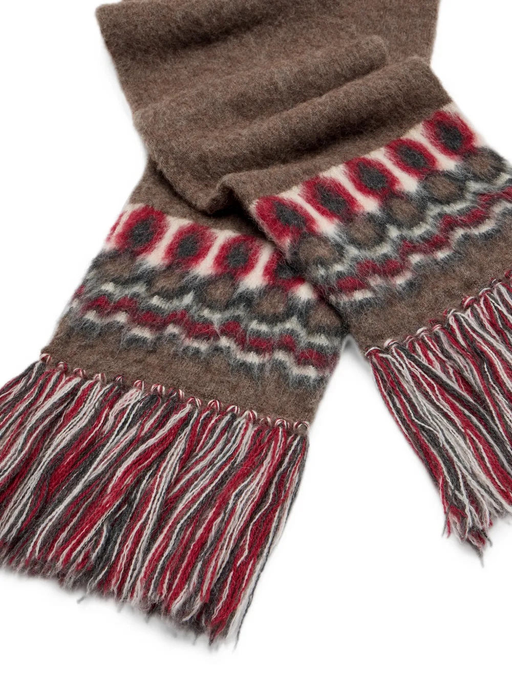 Maison Margiela Fair Isle muts met pompon Bruin