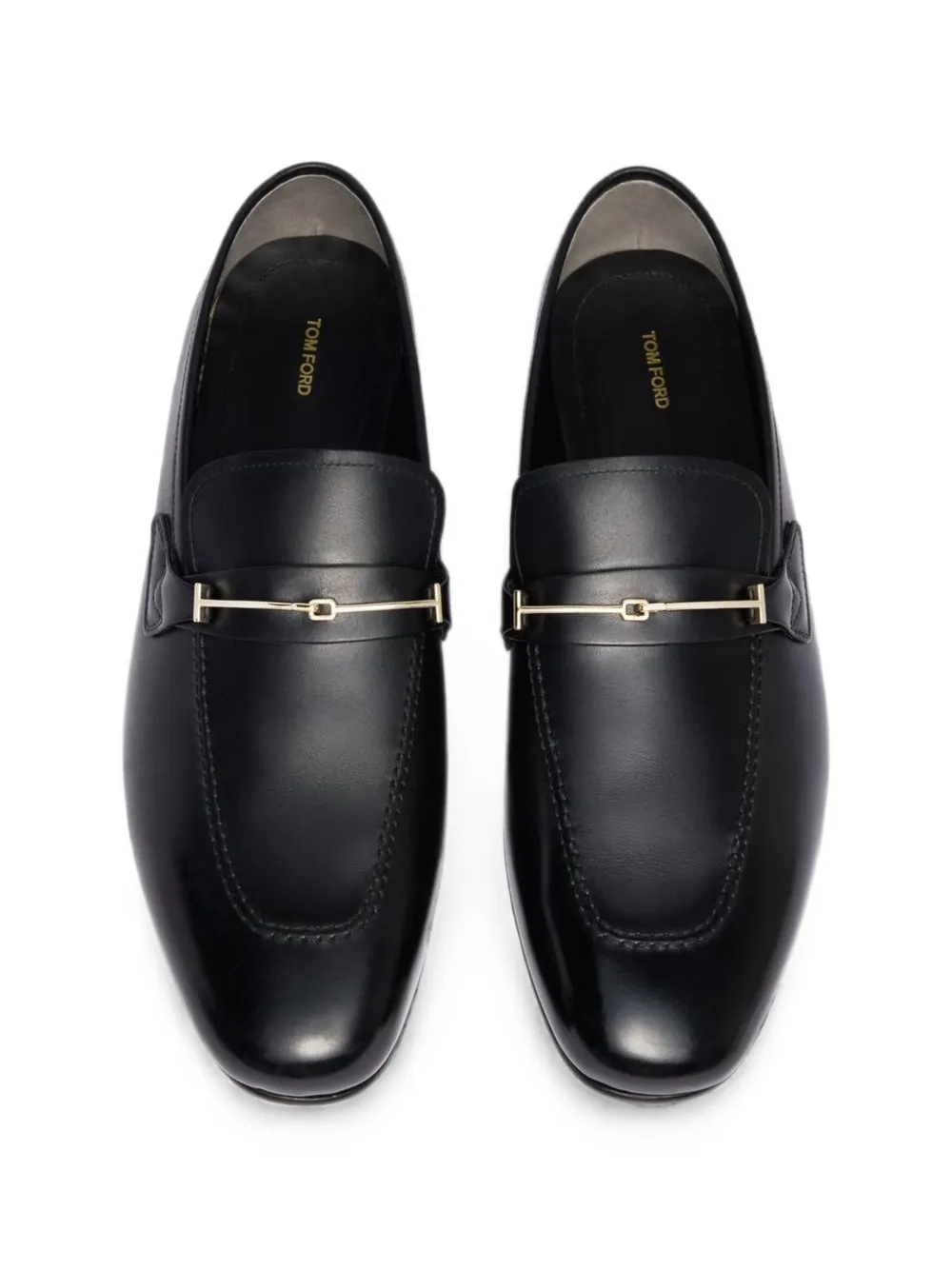 TOM FORD T-bar leather loafers Zwart