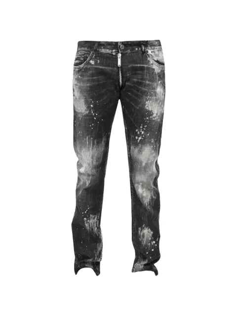 DSQUARED2 vaqueros con efecto descolorido y trabillas
