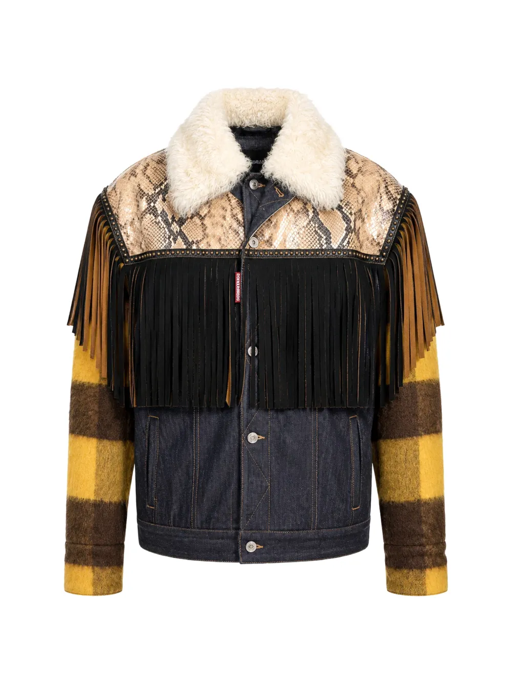 DSQUARED2 fringe-trimmed denim jacket - Blau