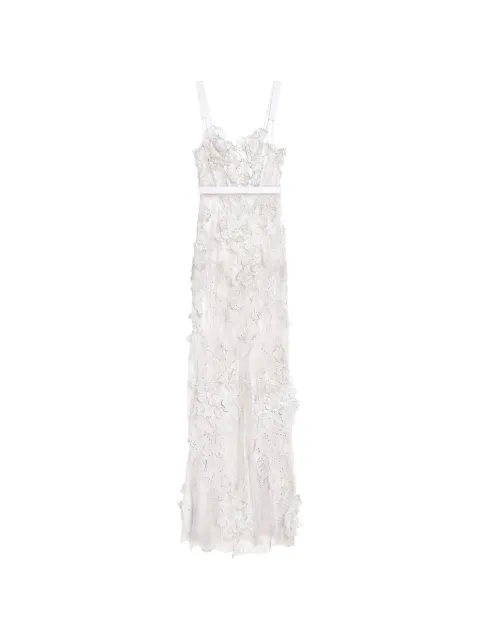 Genny floral-appliqué sequin-embellished maxi dress