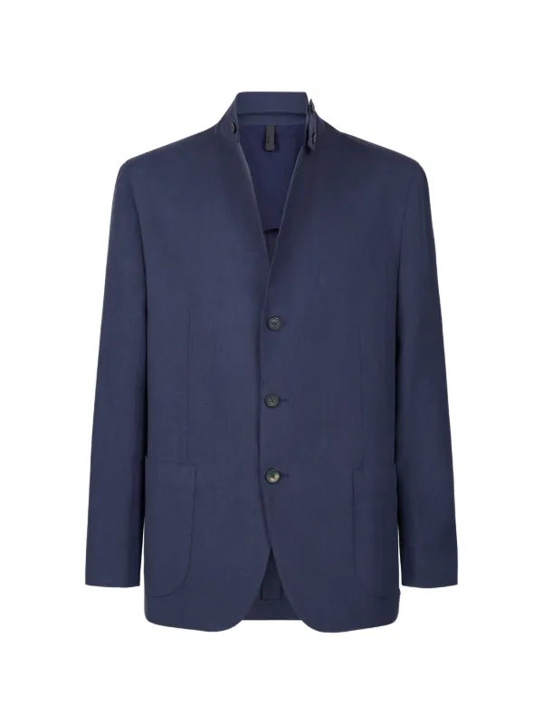 Sease Single-breasted Patch-pocket Blazer in Blue