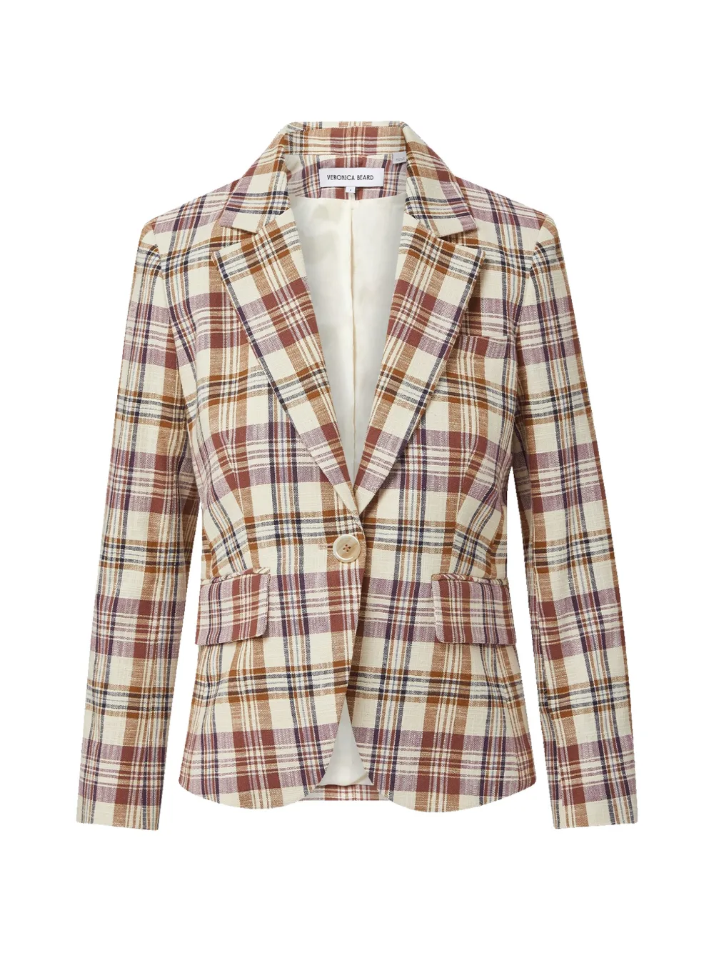 Veronica Beard Tyra plaid dickey blazer - Toni neutri