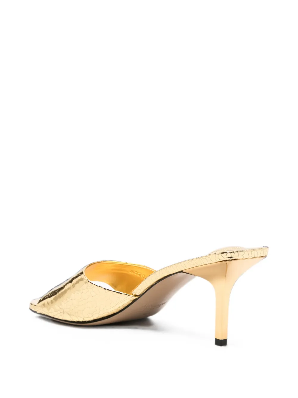 Jacquemus The Cubisto cracked-effect heeled sandals Goud