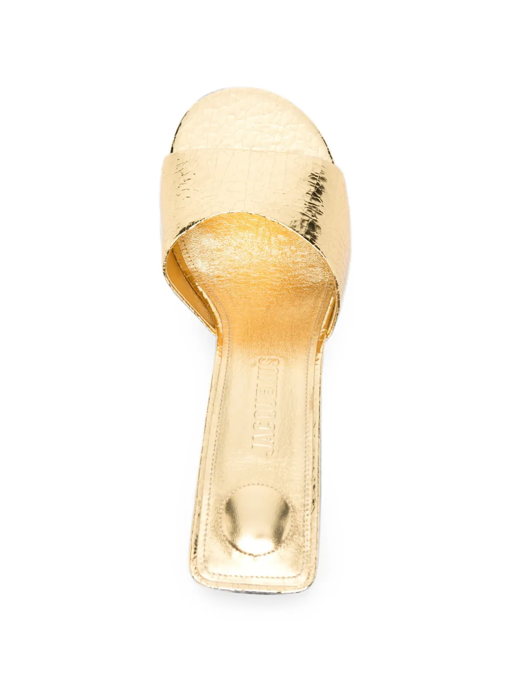 Jacquemus The Cubisto cracked-effect heeled sandals Goud