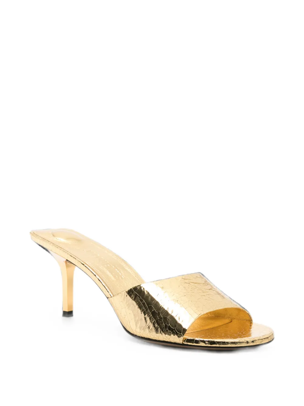 Jacquemus The Cubisto cracked-effect heeled sandals Goud