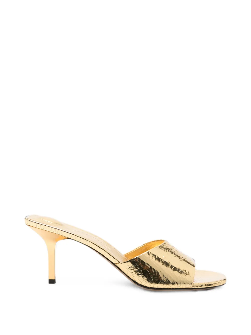 Jacquemus The Cubisto cracked-effect heeled sandals Goud