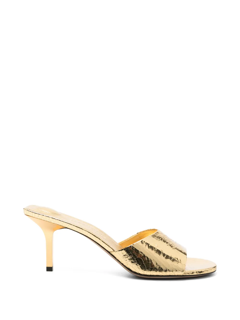 Jacquemus The Cubisto cracked-effect heeled sandals Goud