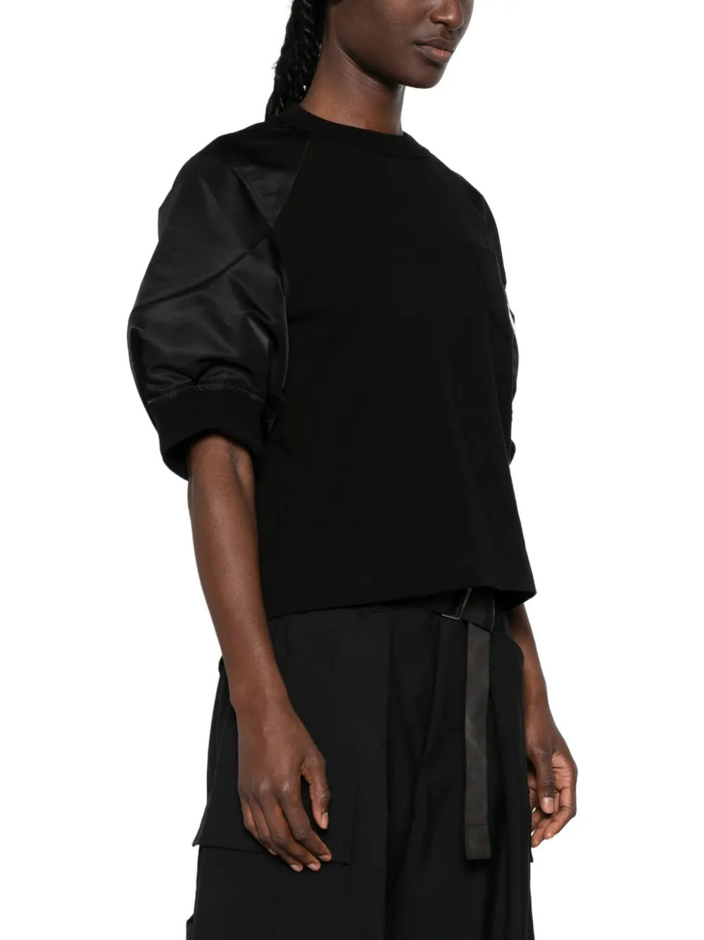 sacai Sweater met ritszak en ronde hals Zwart