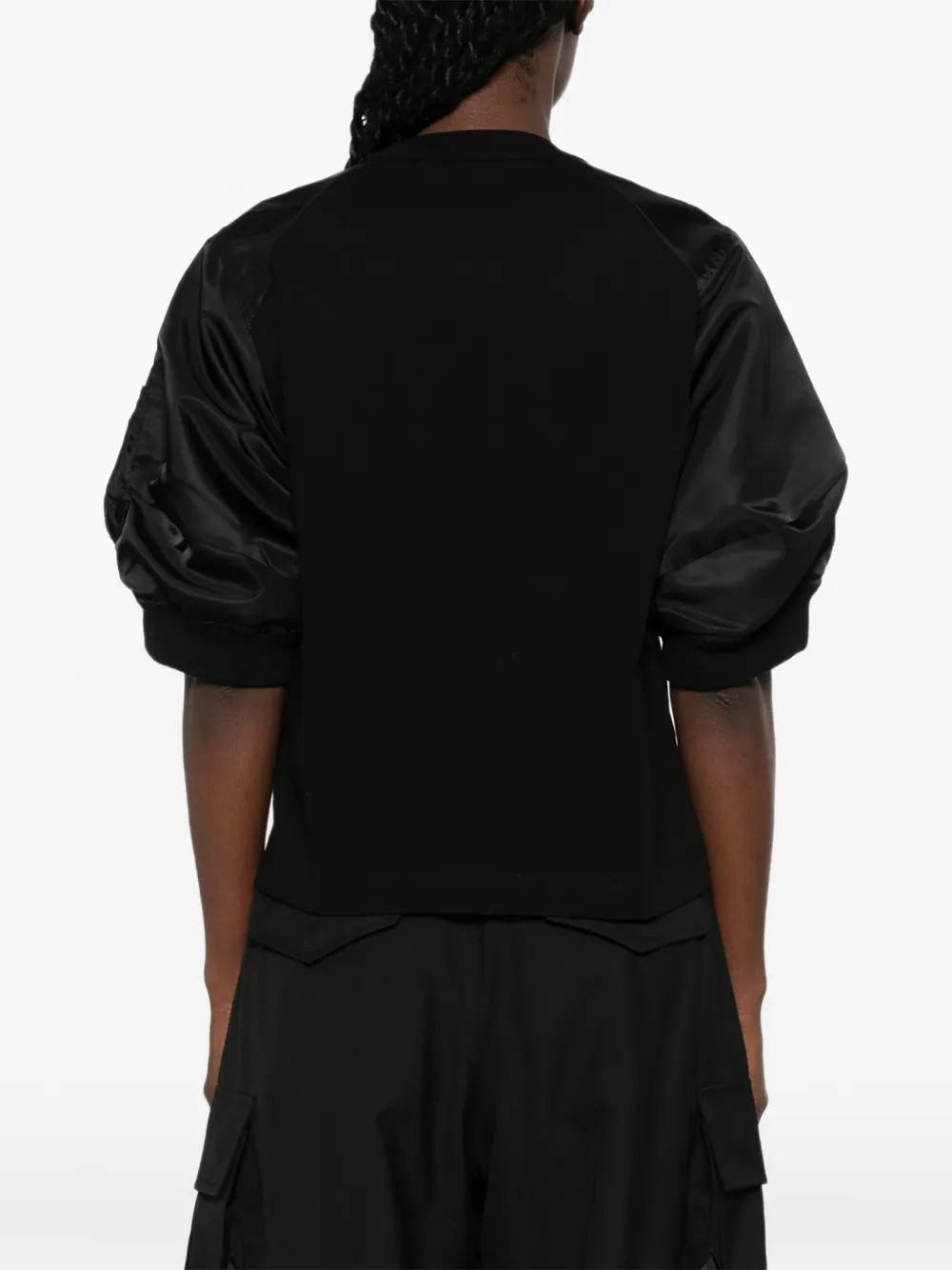 sacai Sweater met ritszak en ronde hals Zwart