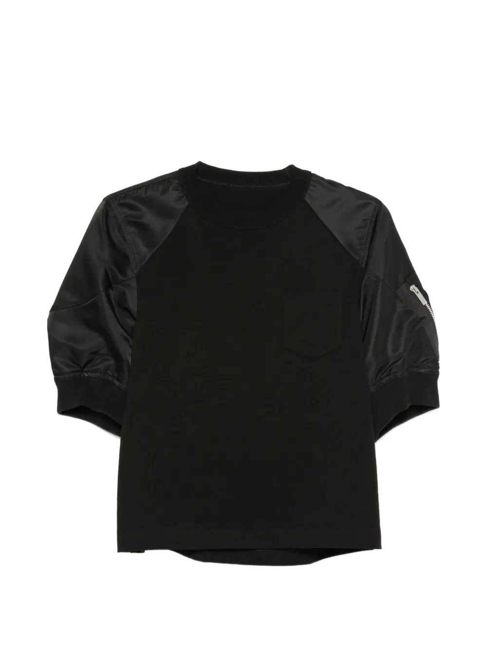 sacai crew-neck zip-pocket sweatshirt - Schwarz