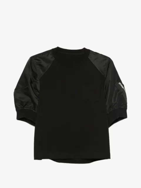 sacai sudadera con cuello redondo y bolsillo