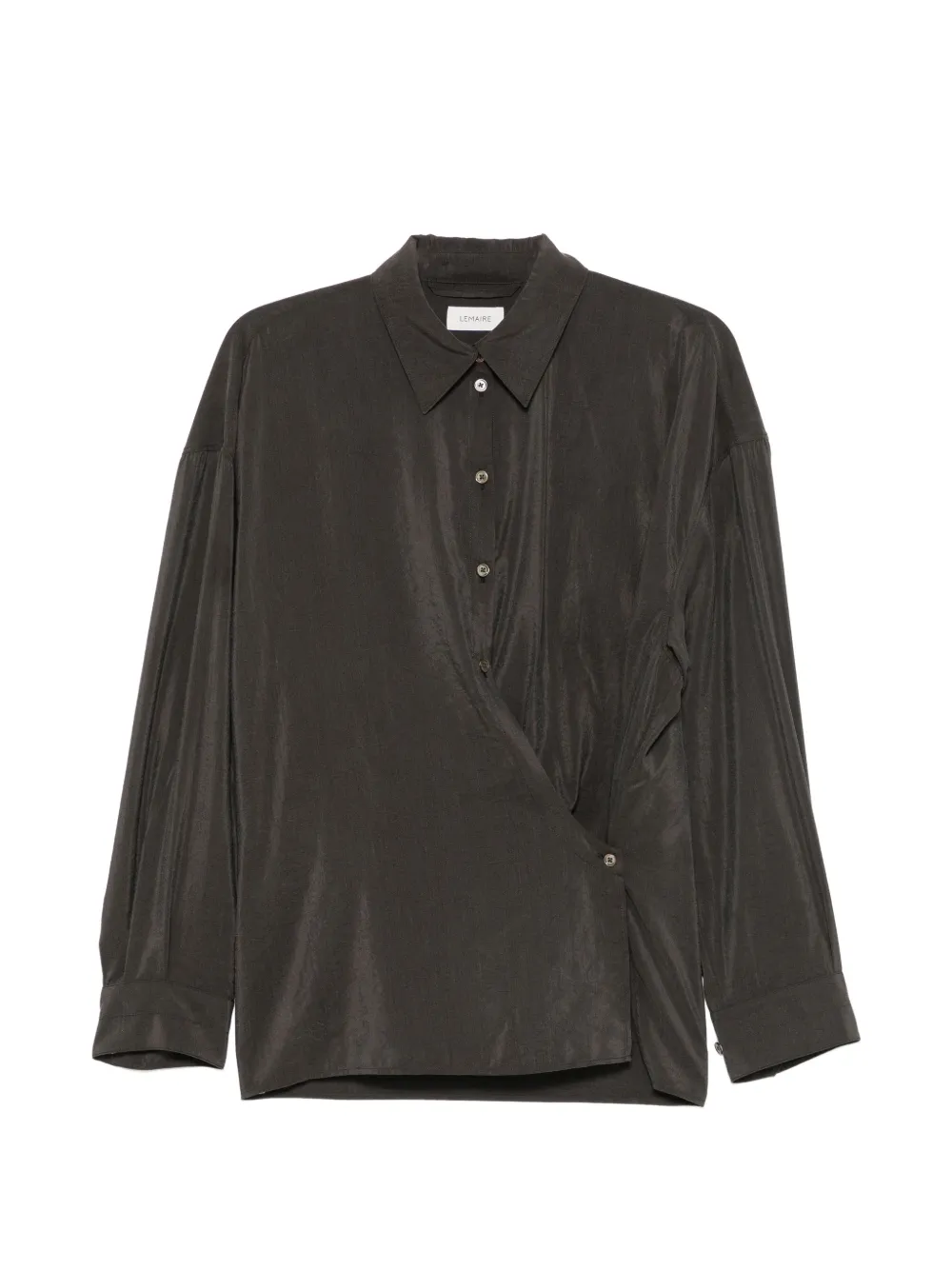 LEMAIRE twisted straight-collar shirt - Brown