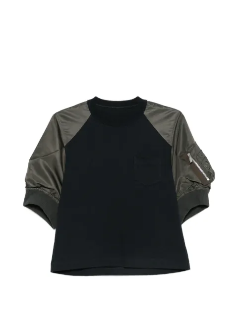 sacai panelled raglan-sleeve T-shirt