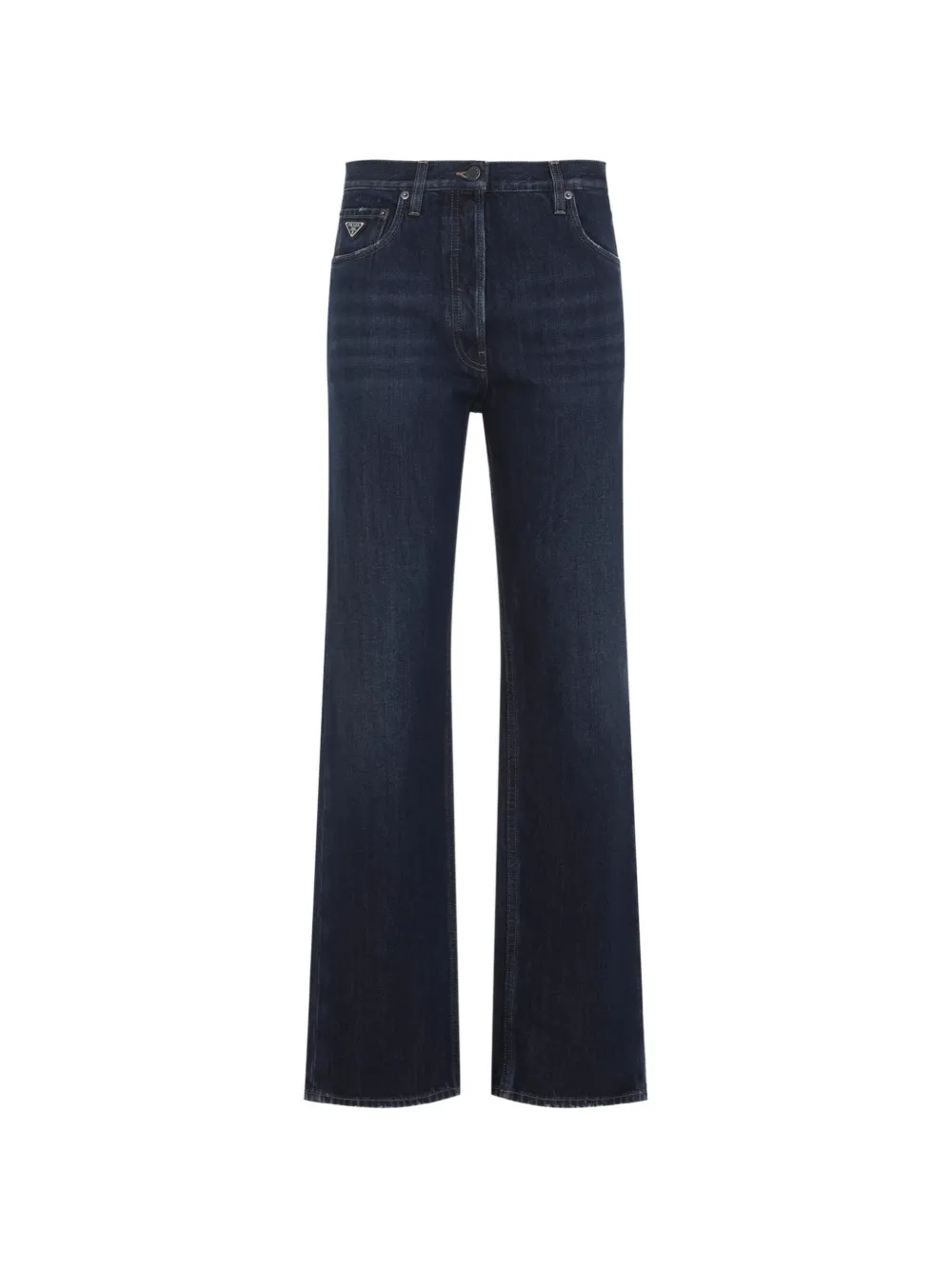 Prada logo-plaque wide-leg jeans - Blu