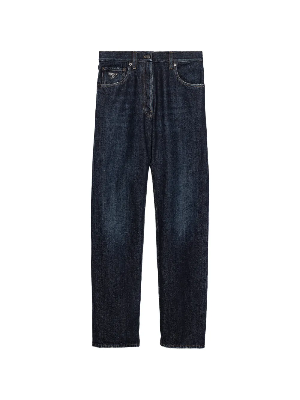 Prada logo-plaque wide-leg jeans - Blu
