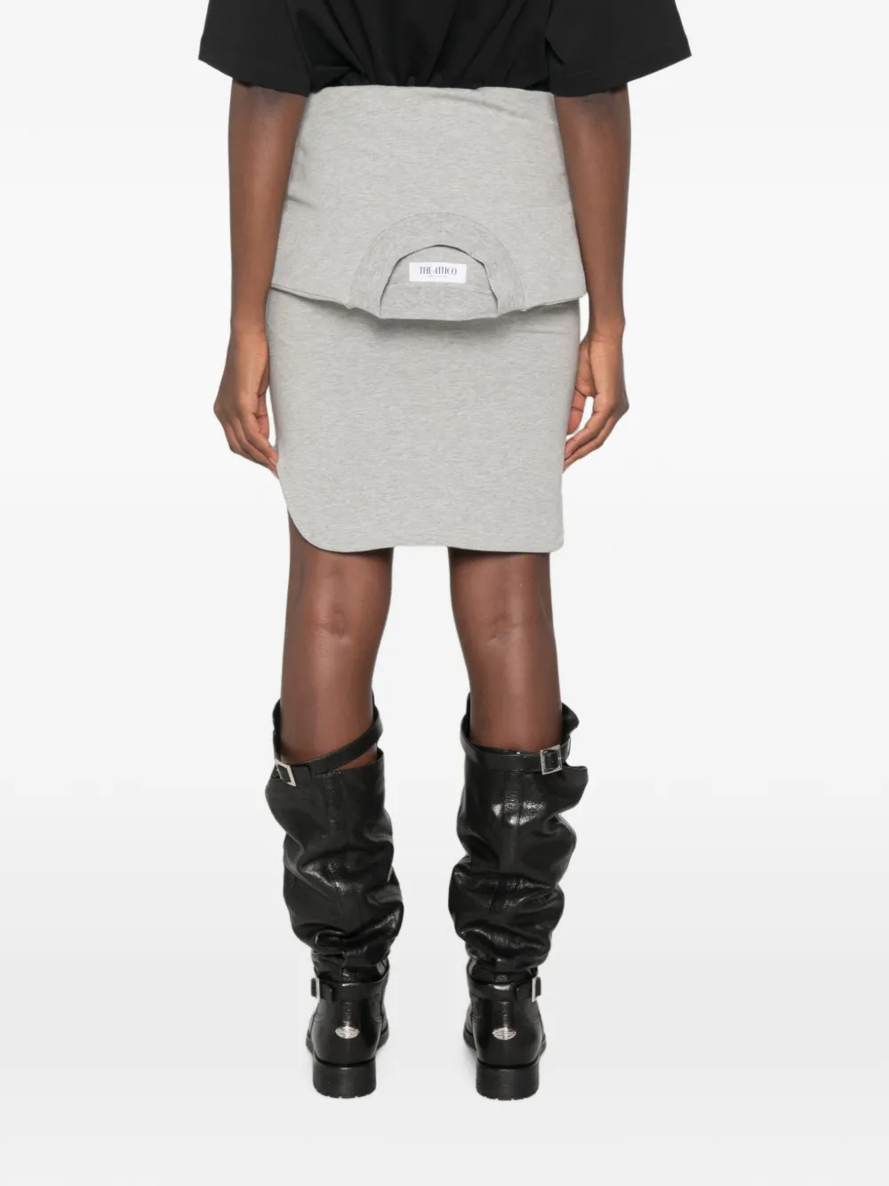 The Attico Mini-rok met geborduurd logo en sweater-strikdetail Grijs