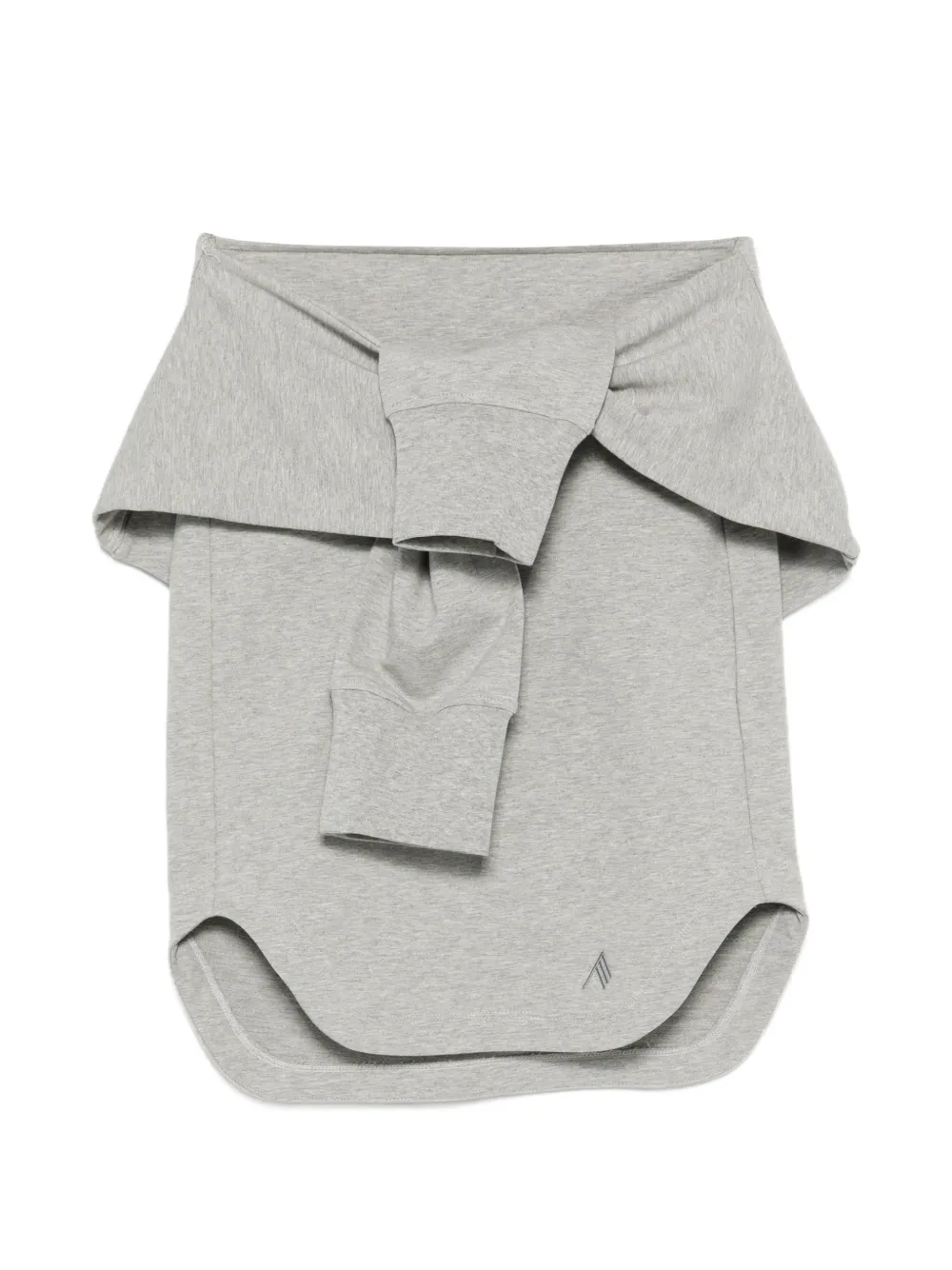 The Attico logo-embroidered sweater-tie mini skirt - Grigio