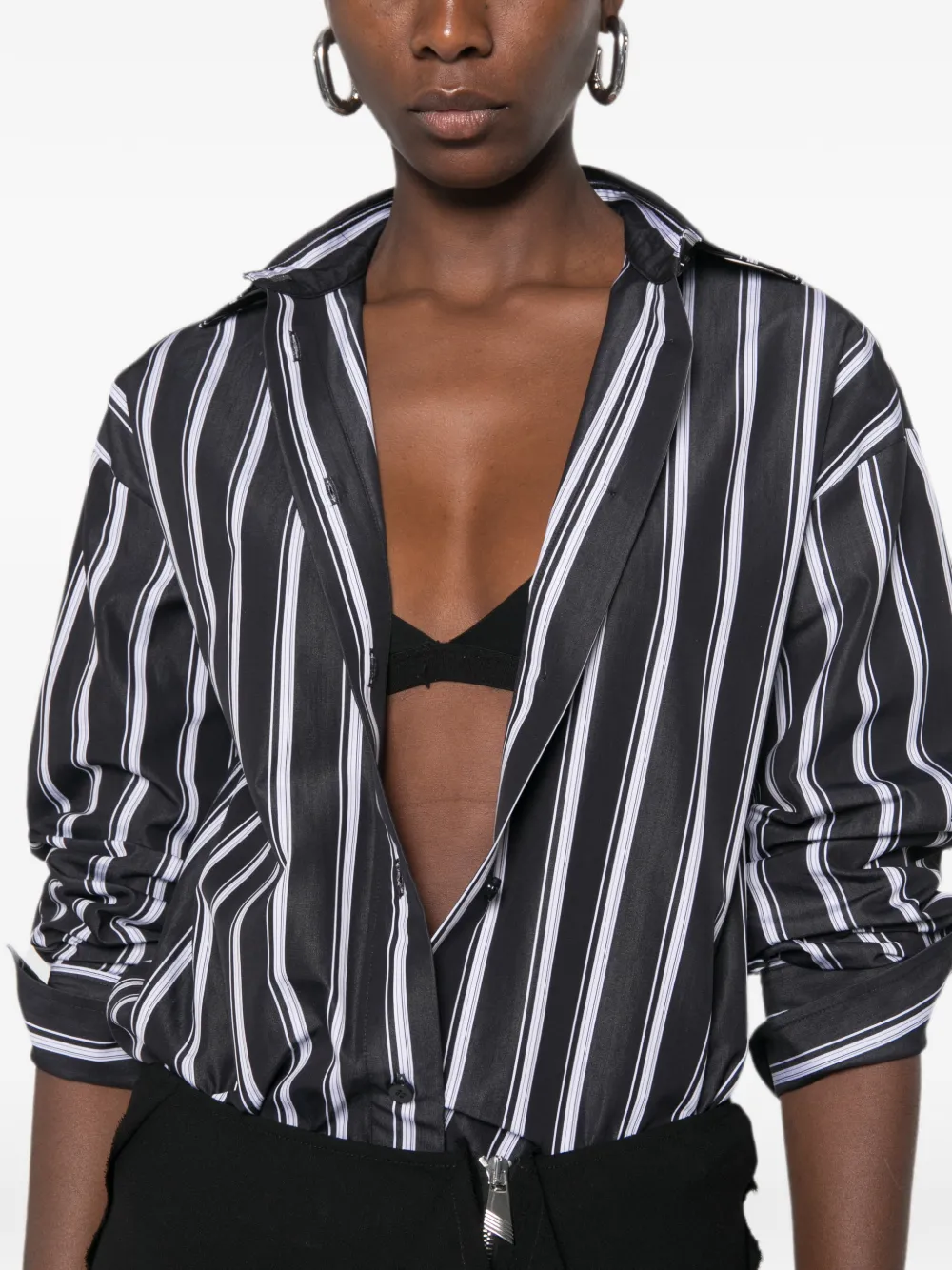 The Attico Witte marineblauwe blouse
