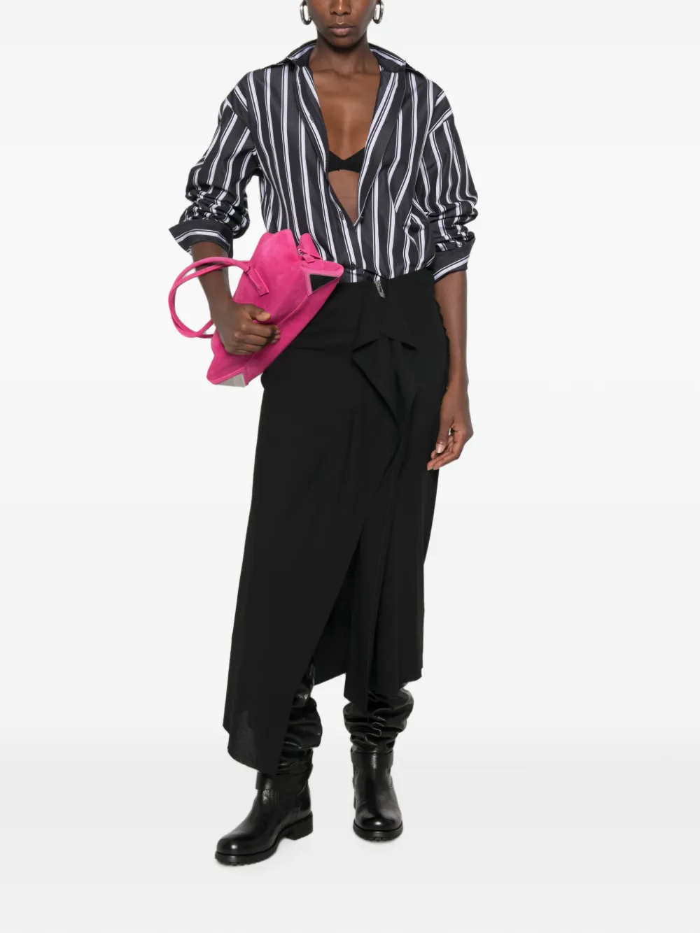 The Attico Witte marineblauwe blouse