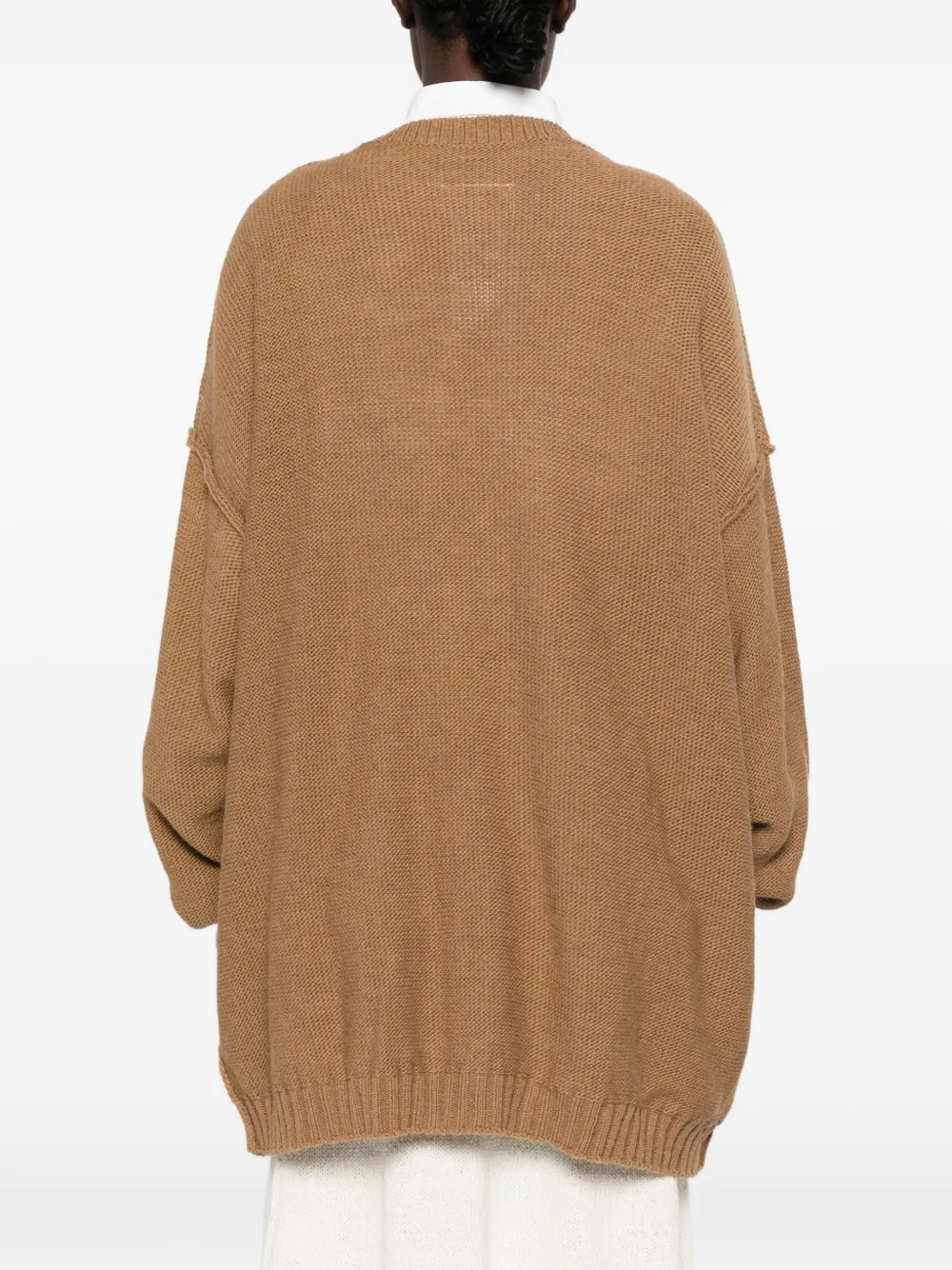 MM6 Maison Margiela V-neck oversized sweater Bruin