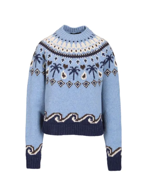 Alanui Fair Isle palm-tree sweater