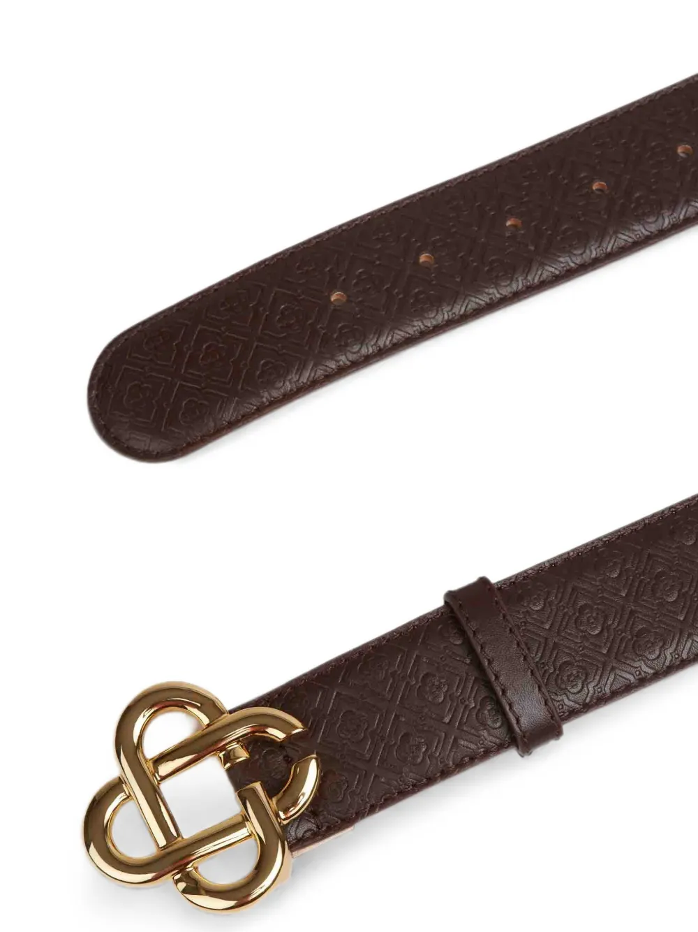Casablanca Leren riem met monogram-reliëf Bruin