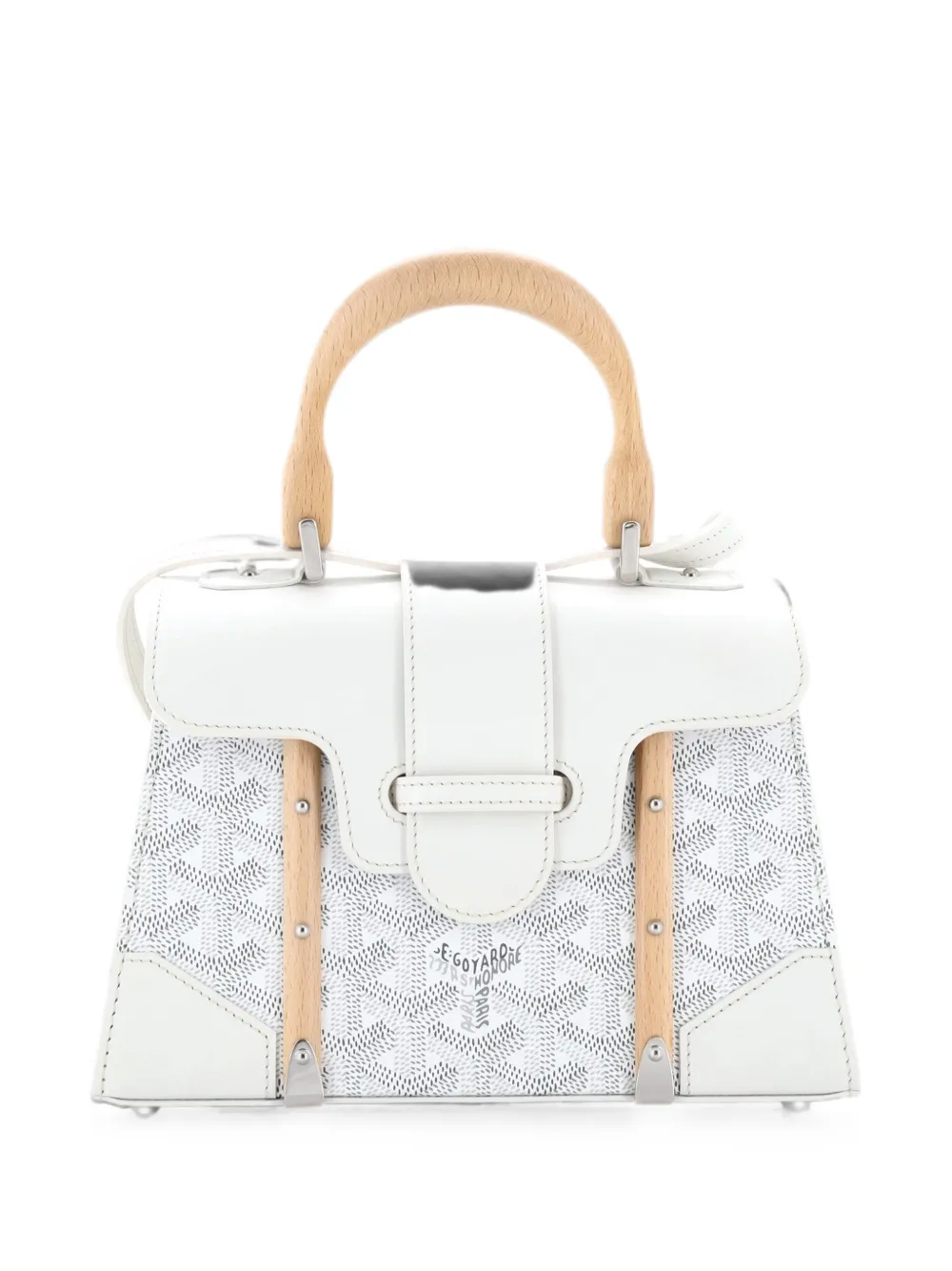 Goyard Pre-Owned Borsa a mano Saigon mini in tela cerata e pelle con manico - Bianco