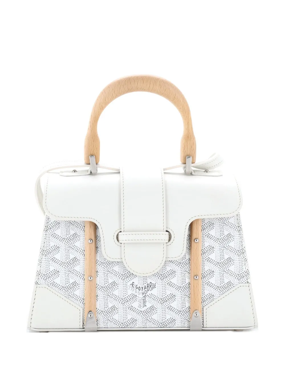 Goyard Pre-Owned Borsa a mano Saigon mini in tela cerata e pelle con manico - Bianco