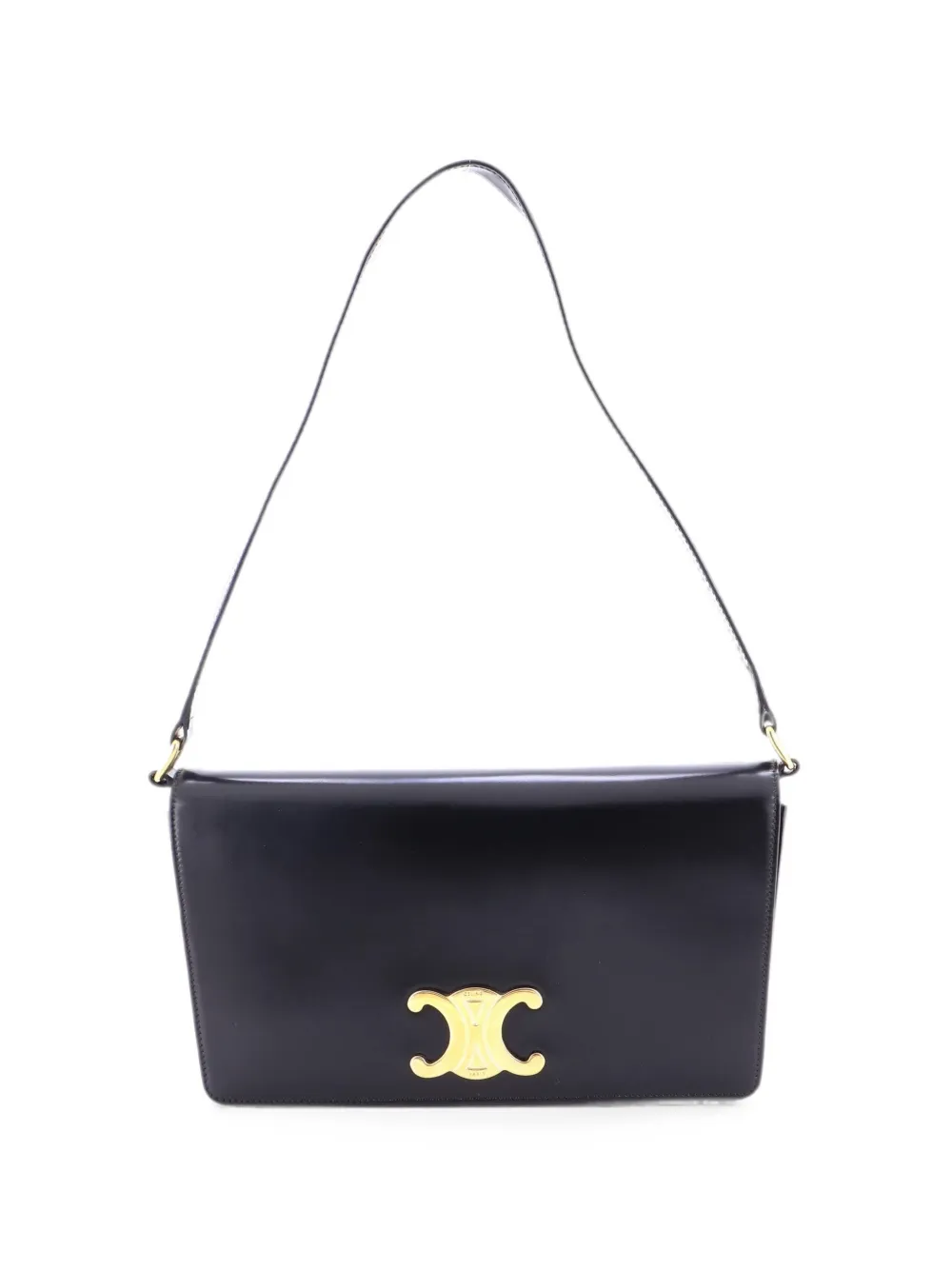 Celine Pre-Owned Borsa a spalla Trapeze Triomphe in pelle di vitello liscia - Nero