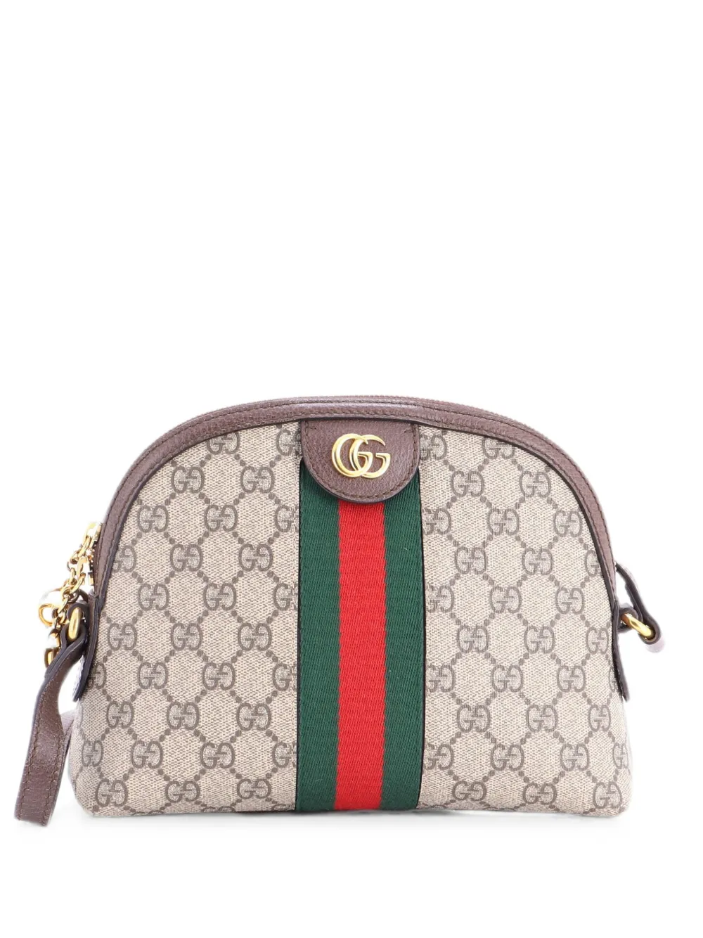 Gucci Pre-Owned Borsa a spalla Ophidia Dome piccola in tela cerata GG - Marrone