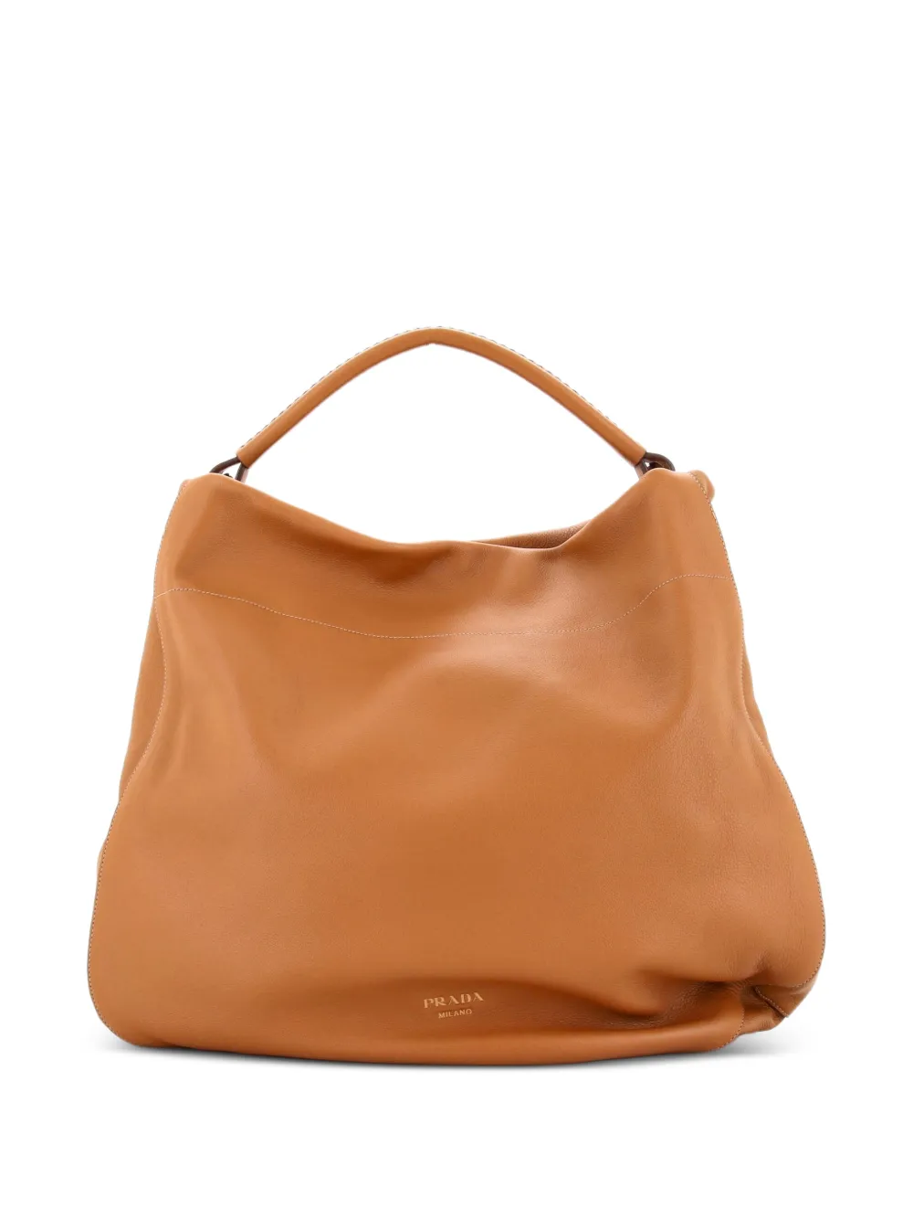 Prada Pre-Owned Große Rolle Soft Grain Beuteltasche - Braun