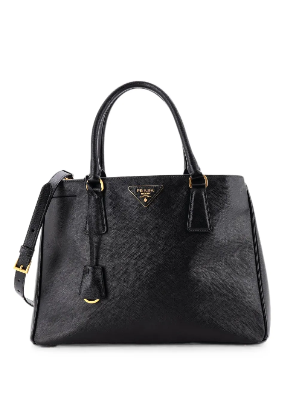 Prada Pre-Owned Borsa tote Gardener's media in pelle Saffiano - Nero