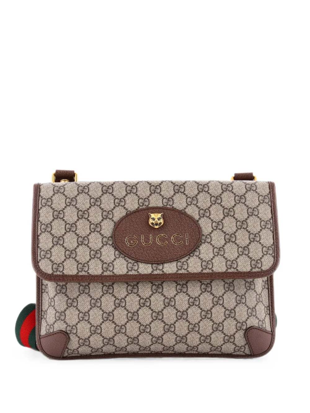 Gucci Pre-Owned Borsa a tracolla Neo Vintage media in tela cerata GG con battente - Marrone