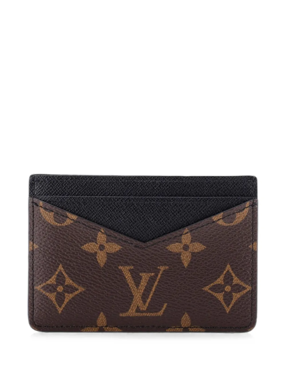 Pre-owned Louis Vuitton Neo Macassar Monogram Canvas Card Holder In Black