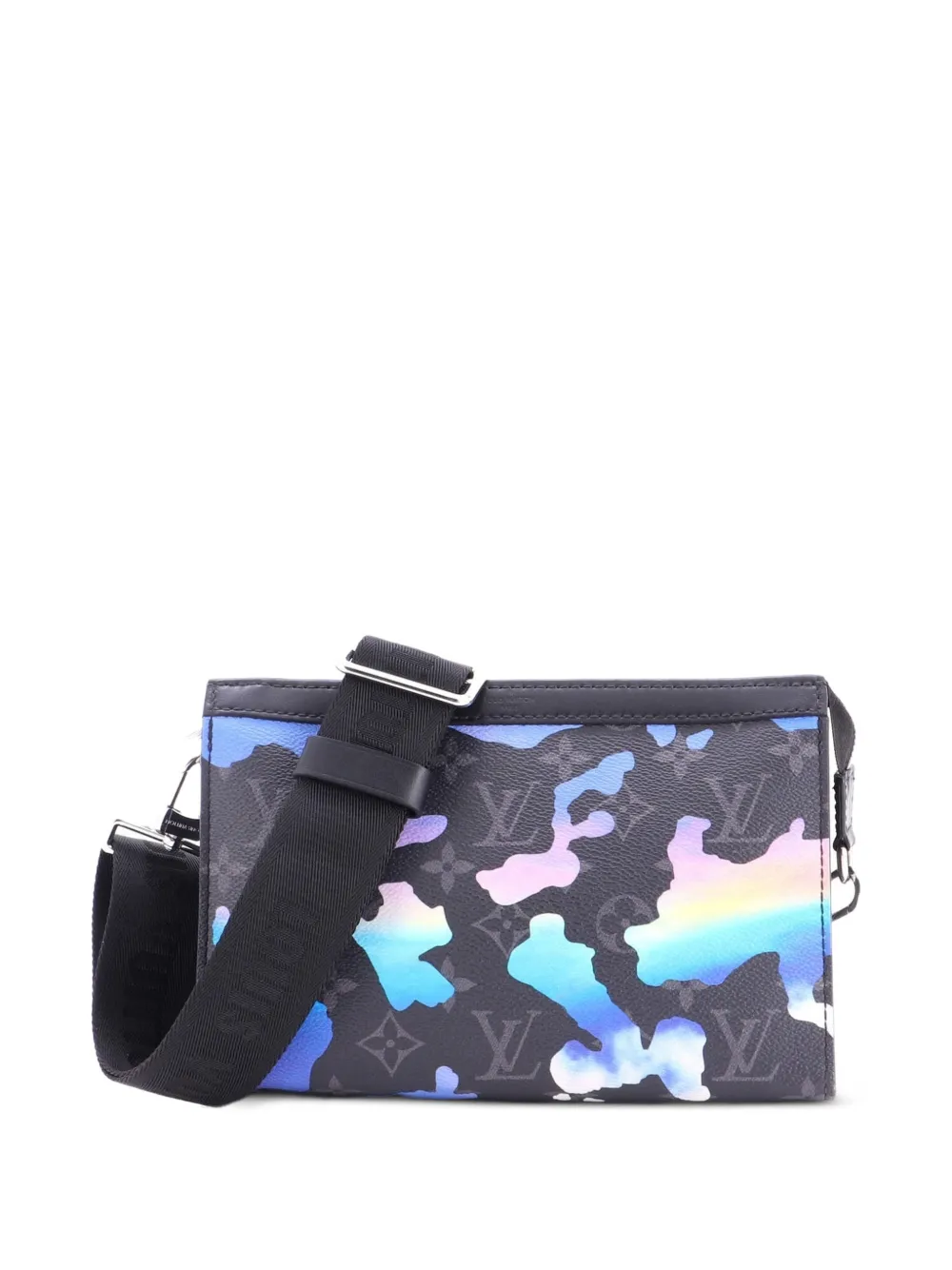 Louis Vuitton Pre-Owned Gaston Wearable Wallet Sunrise Monogram Eclipse Canvas-Umhängetasche - Schwarz