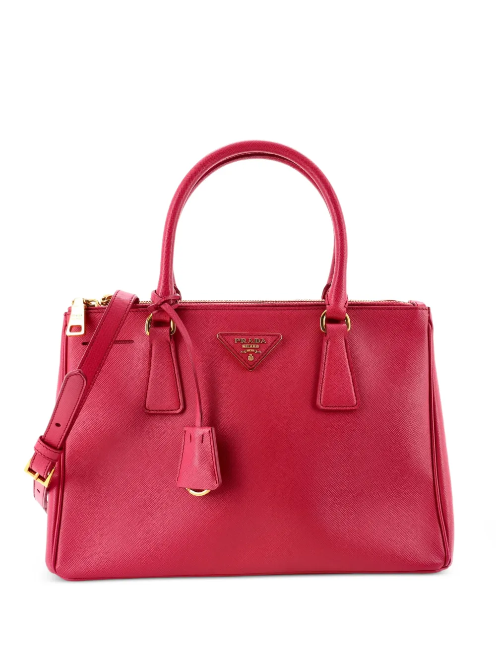 Prada Pre-Owned Double Zip Lux Saffiano Leather Small tote bag - Pink
