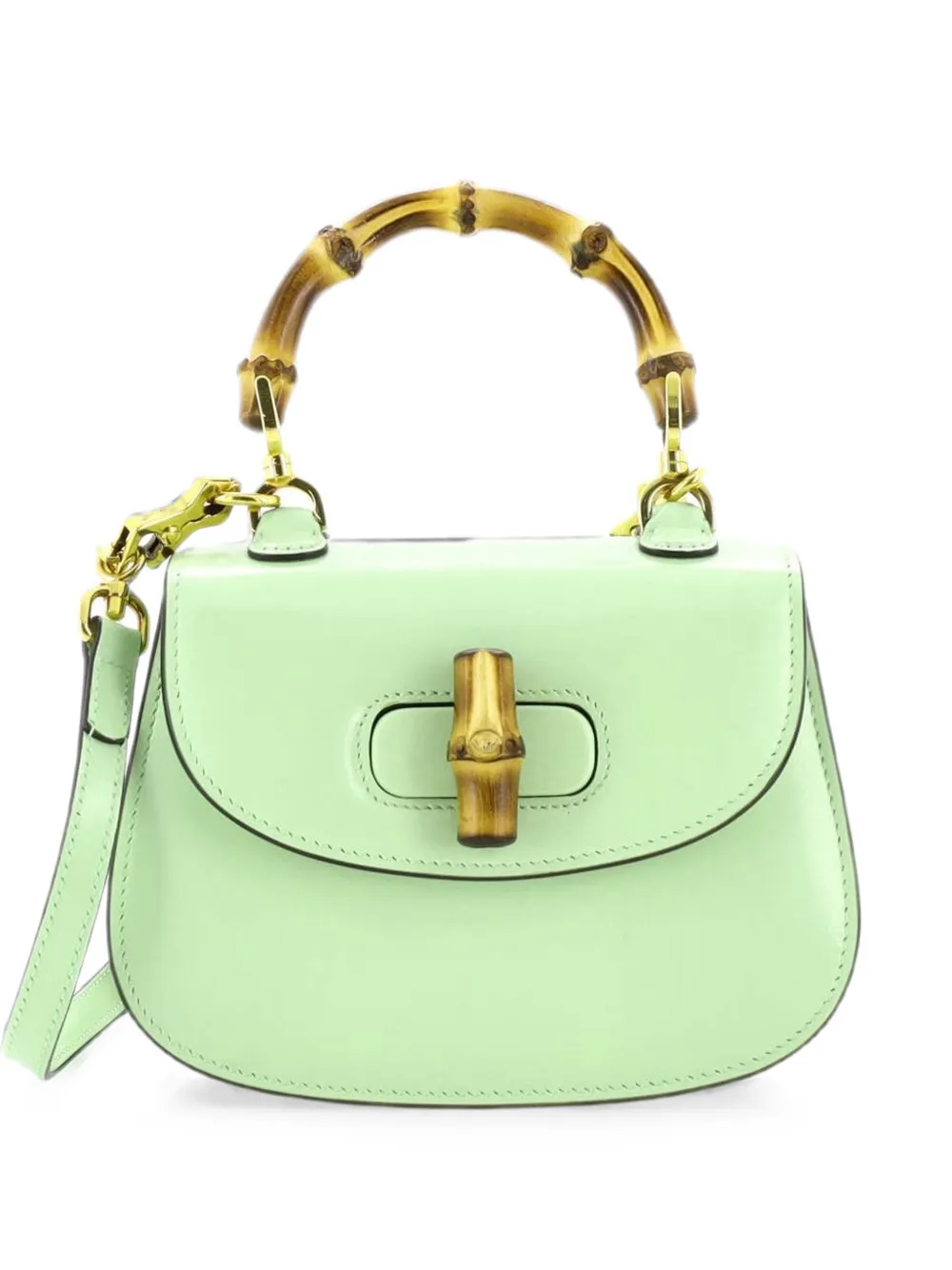 Gucci Pre-Owned Borsa a spalla Bamboo 1947 mini in pelle con manico - Verde